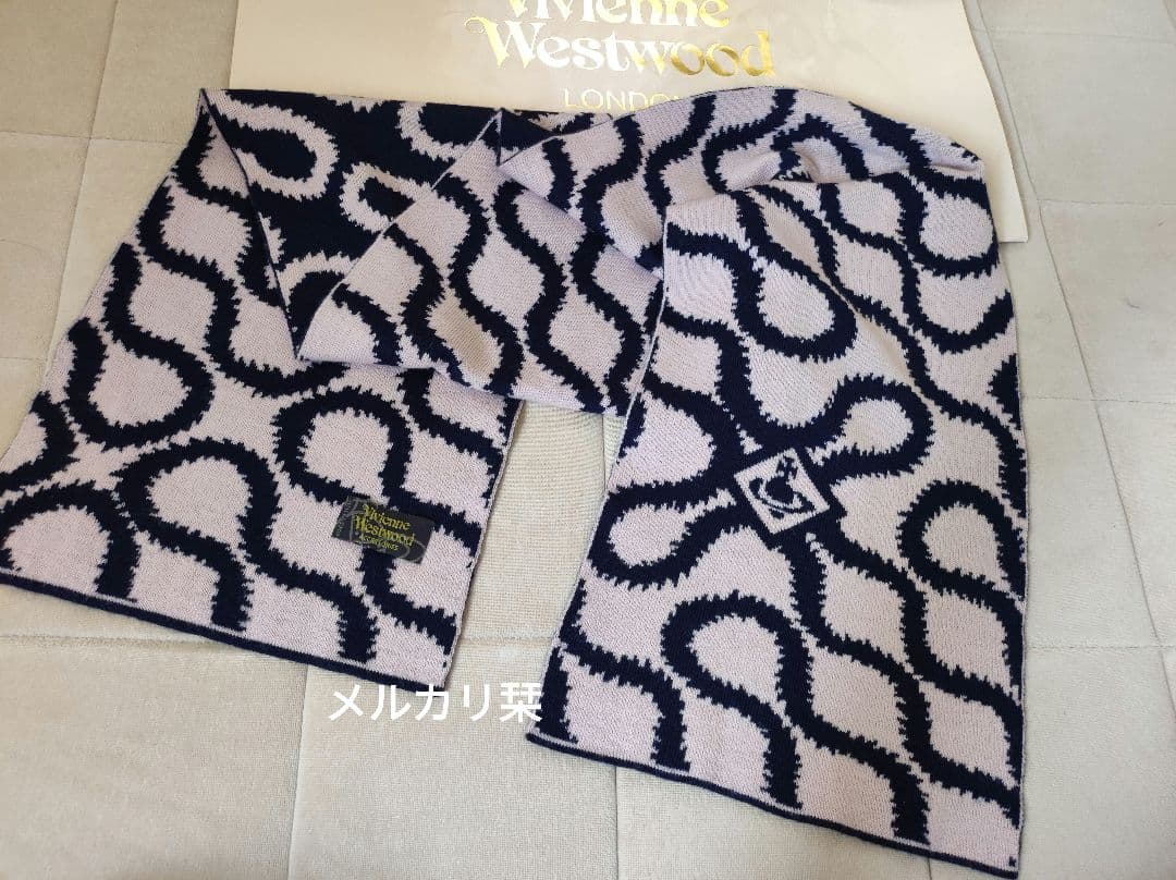 ヴィヴィアンウエストウッド スクイグル リバーシブルマフラー scarf