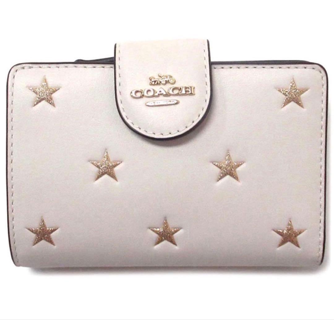 コーチ COACHリファインドカーフレザーGOLDスターミディアム二つ折り