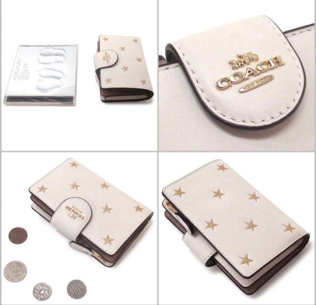 コーチ COACHリファインドカーフレザーGOLDスターミディアム二つ折り