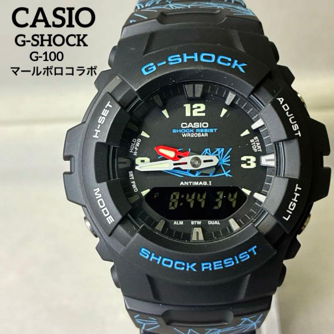 非売品G-SHOCK × Marlboro コラボ 腕時計 G-100 美品箱付 コラボG-SHOCK/マルボロG-100/非売品/別注/デジアナ/箱付/未使用