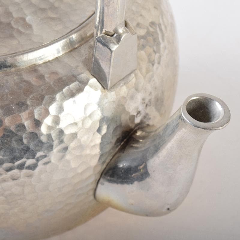 茶道具 平安 長栄堂造 純錫 湯沸かし 錫瓶 約497g 共箱 D R8102