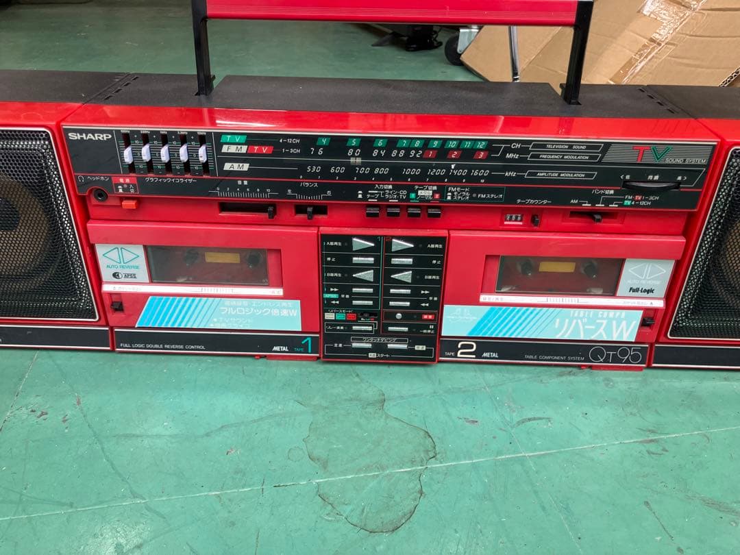 中古]SHARP QT-95 赤色ラジカセ - メルカリ