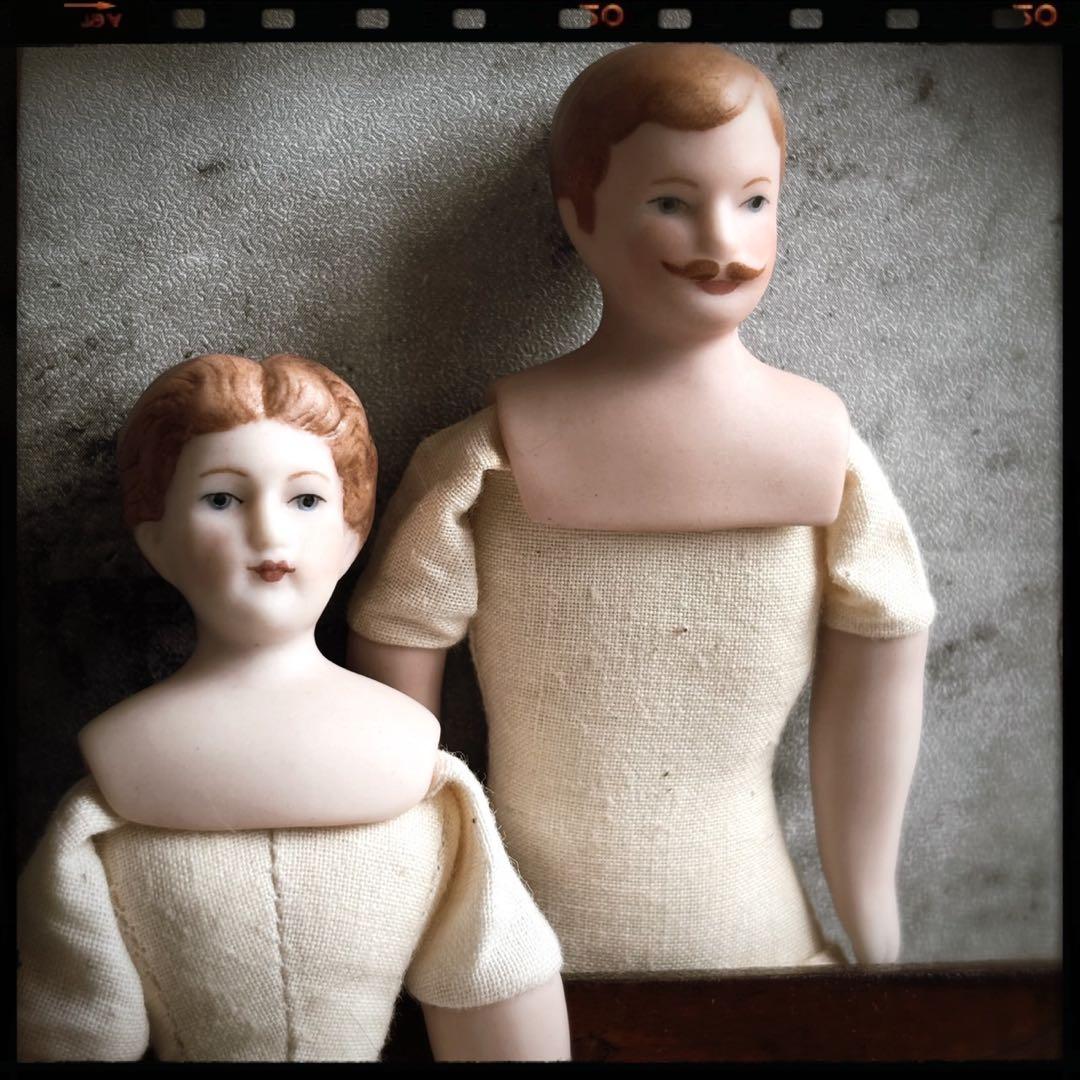 ヴィンテージ 紳士淑女のパリアンドール ビスクドール ドールハウス