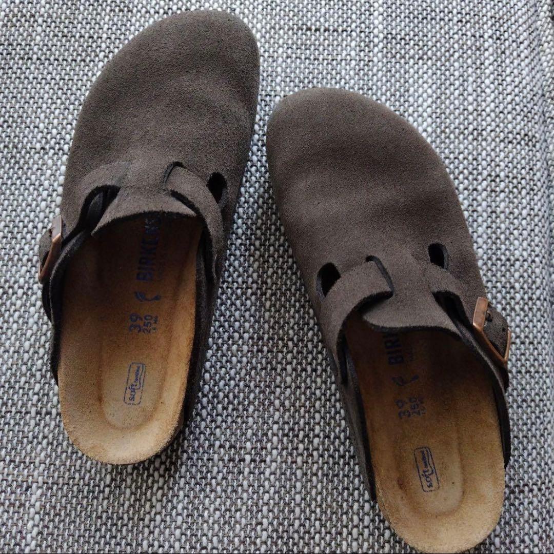 BIRKENSTOCK ビリケンシュトック スエード ボストン 39 モカ - メルカリ