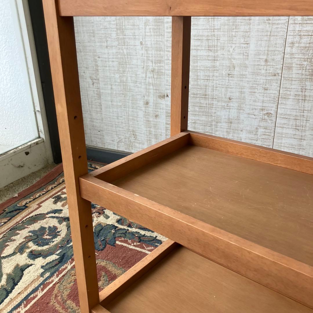 昭和レトロ タイル張り 木製キッチンワゴン キャスター付き キッチン