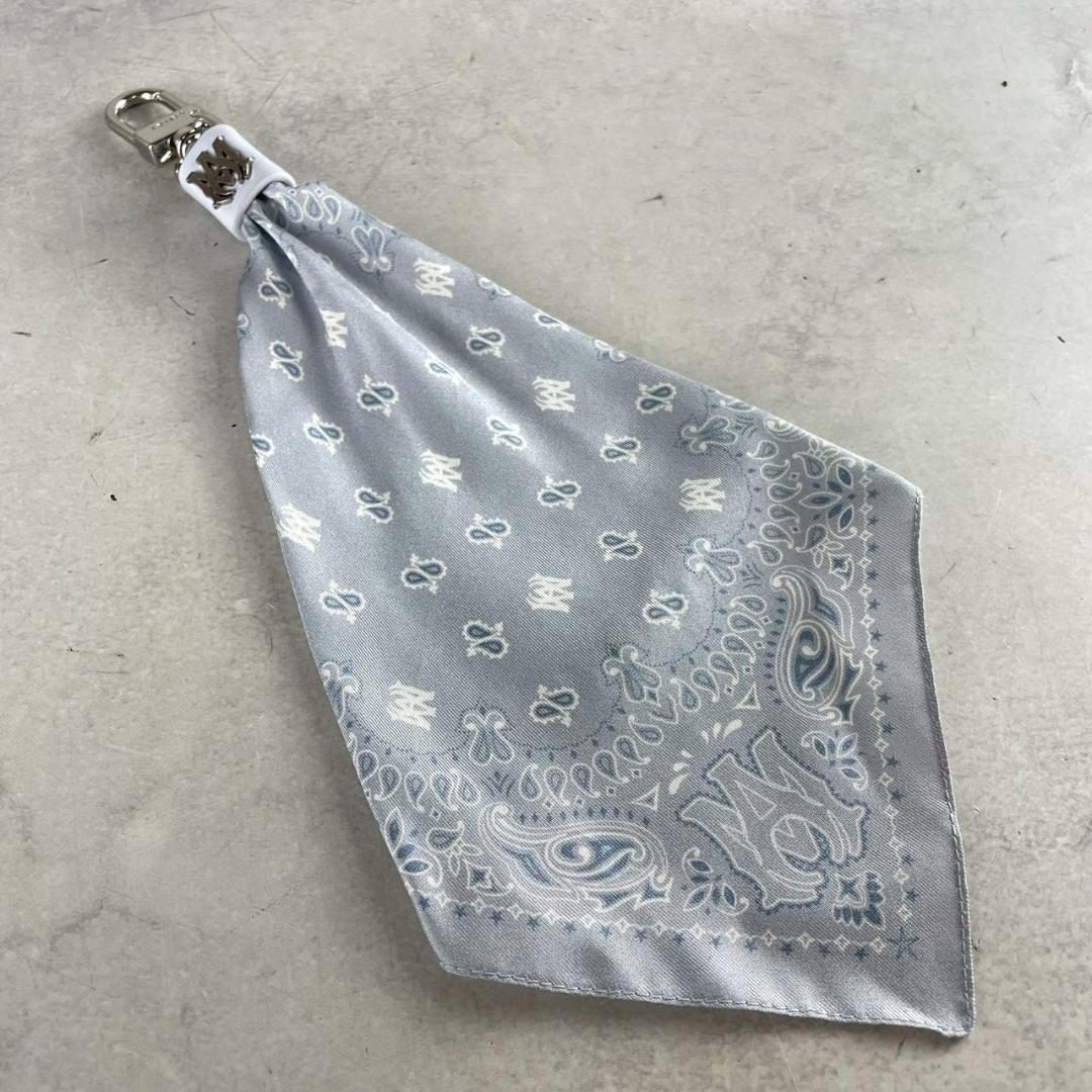 24ss 未使用 アミリ MAロゴ シルク バンダナ スカーフ キーチェーン