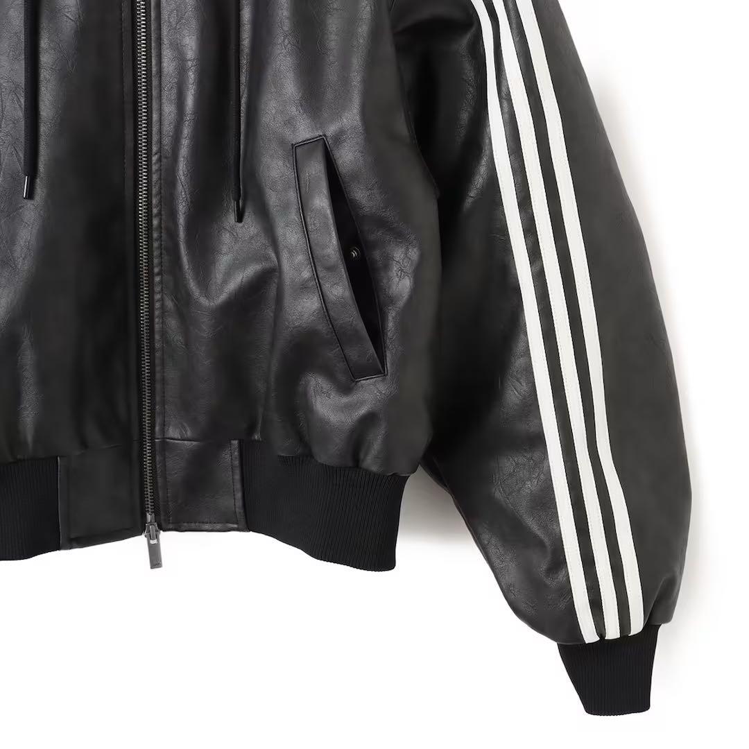 新品XL】ADILENIUMシーズン3 ビンテージ フェイクレザージャケット黒白