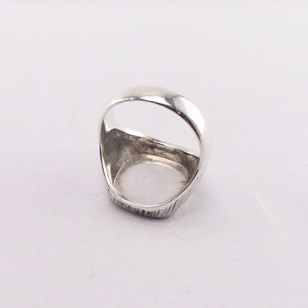 英国製 シルバー925 70s ヴィンテージ シグネット リング 20号 印台