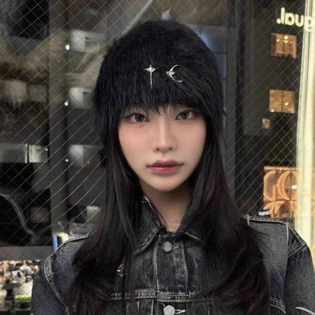 Thugclub mohair beanie 黒 ニット帽 ピンバッジ付き