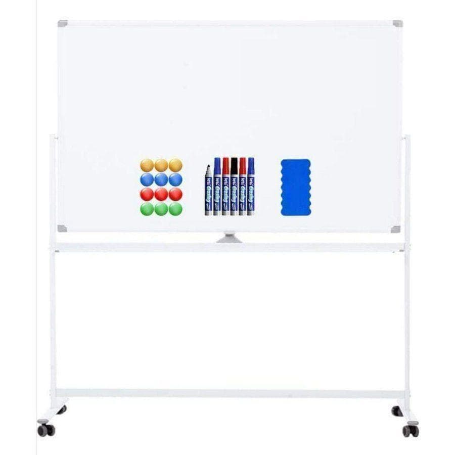 中古 ホワイトボード 移動式 キャスター付き 両面 幅180cm 高さ90cm