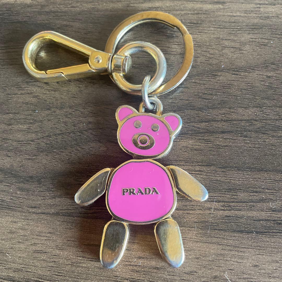 プラダ PRADA ピンククマ型キーホルダー キーリング プラダ PRADA クマ