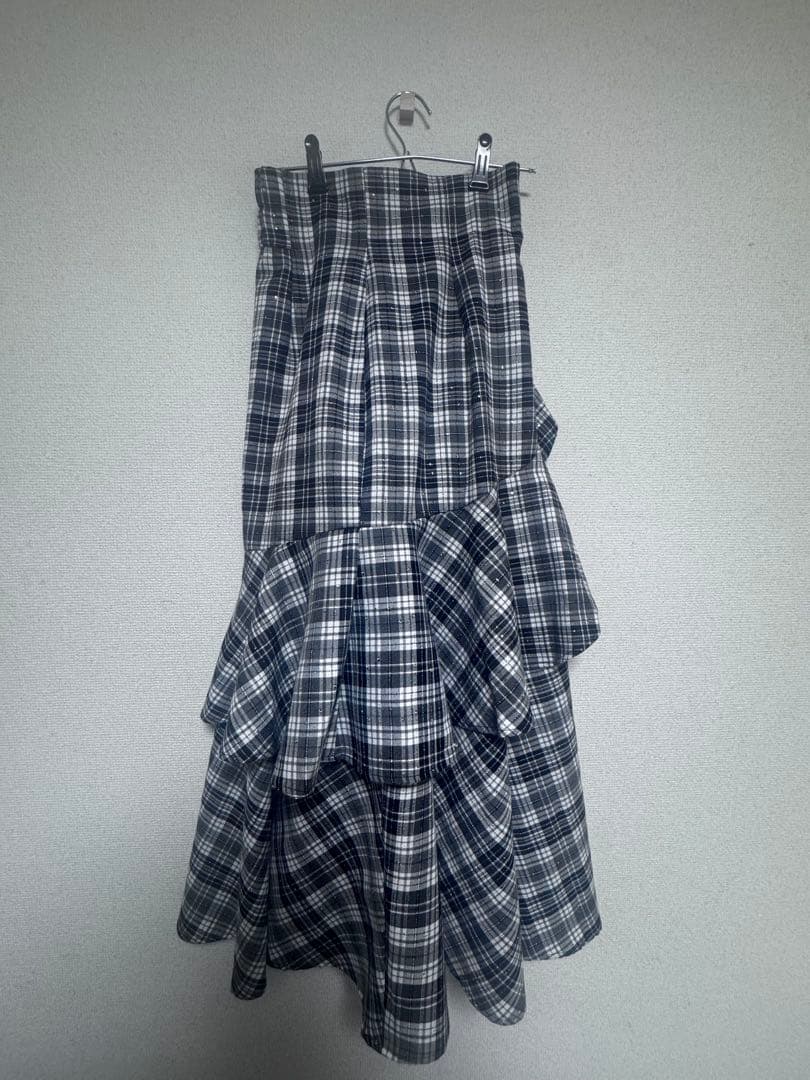 チェックフリルスリットスコートショートパンツ rienda ロングスカート
