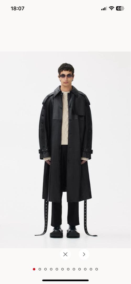 H&M rokh コラボ ボタンディテールレザートレンチコート コラボ 完売