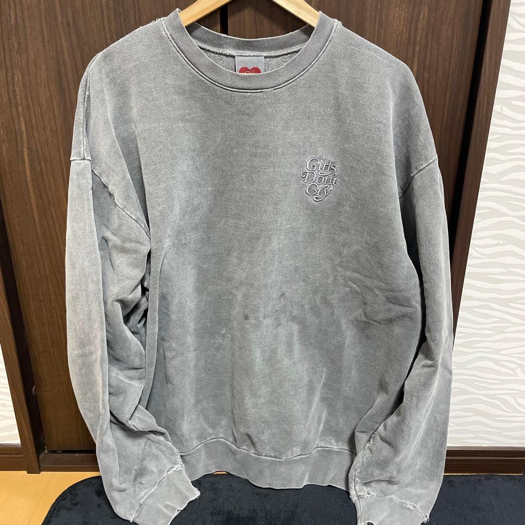 USED加工 Girls Don't Cry スウェットシャツ グレー 古着 Girls Dont Cry Washed GD クルーネック スウェットシャツ (Girls Don