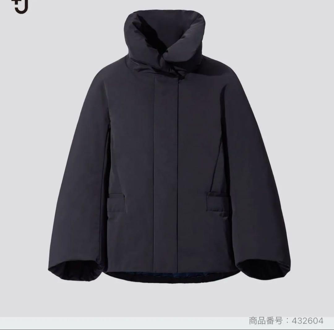 ユニクロ ＋J ハイブリッドダウンジャケット ショートダウン ネイビー