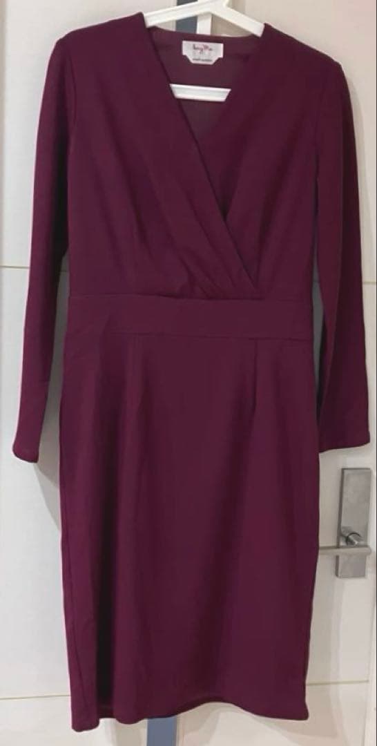 美品】kay me カシュクール 13号 膝丈ワンピース 日本製 ワッフル