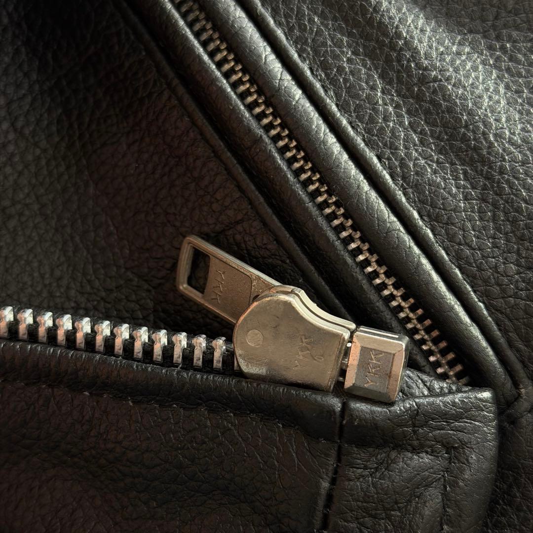 AXEL シングルライダースジャケット キルティング 牛革 黒 大きい