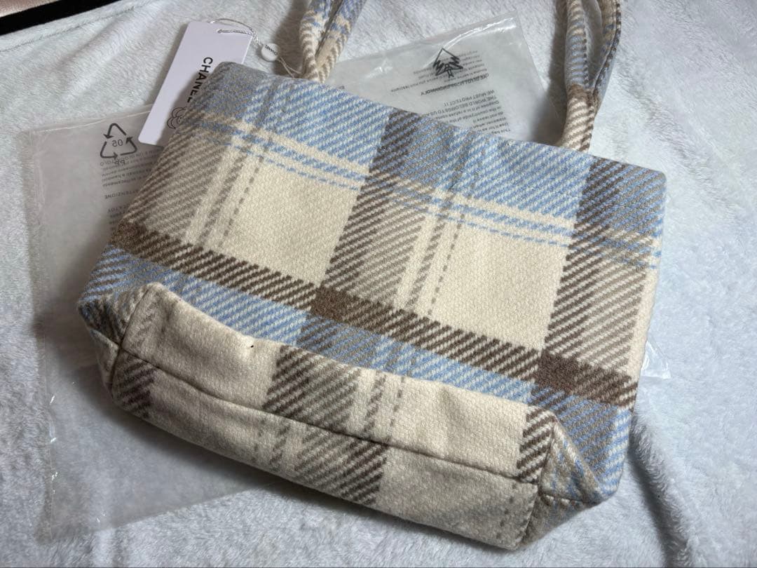 CHANEL ツイードトートバッグ シフォン ブルー - メルカリ