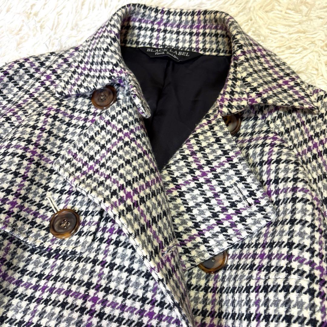 美品 ブラックレーベル ポールスミス ウール コート 千鳥格子 ベルト