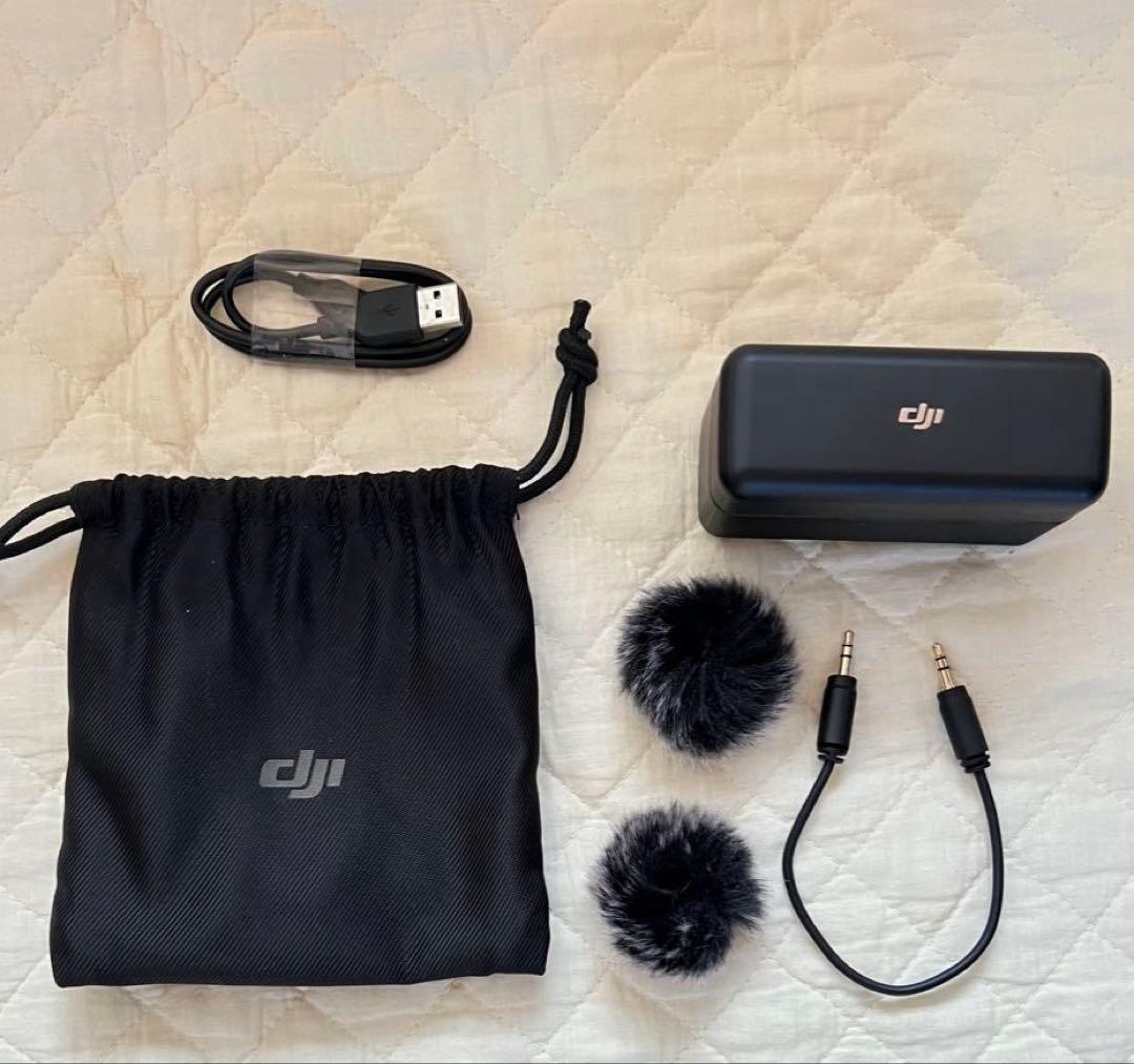 DJI Mic（第一世代）ワイヤレスマイクセット／動作良好・美品 DJI mic ワイヤレスマイク デュアルチャンネル録音 ディージェイアイ