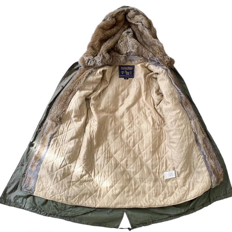 海外古着 WOOLRICH ウールリッチ ラビットファー ライナー モッズ