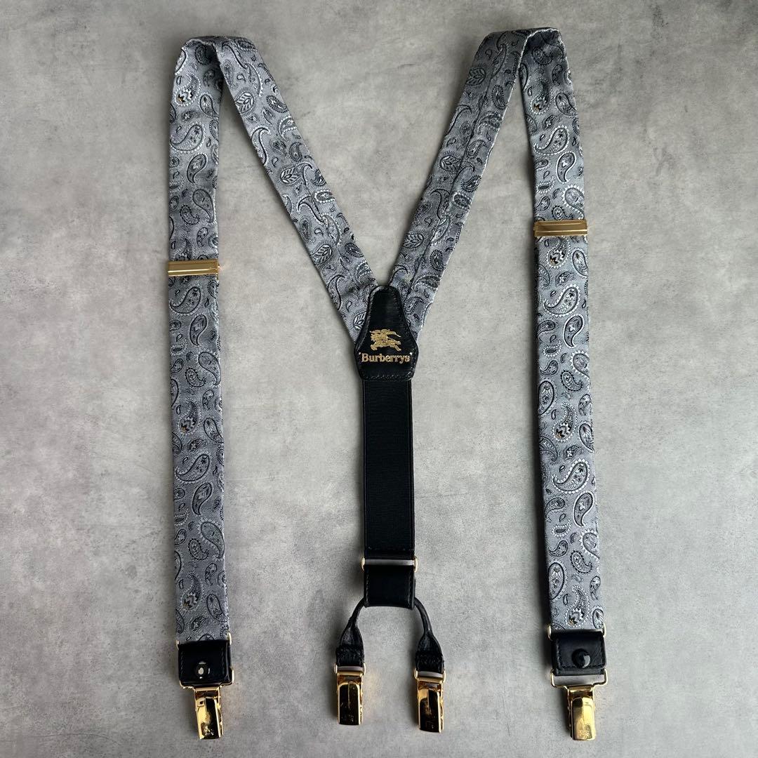 超希少✨BURBERRY ペイズリー柄　サスペンダー　ホースロゴ　ゴールド金具 楽天市場】バーバリー サスペンダーの通販