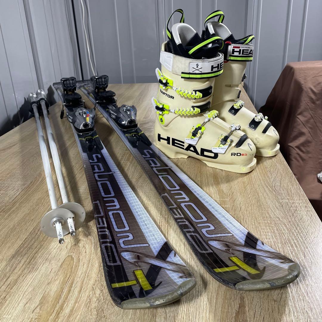 サロモン156cm HEAD上級ブーツ25.5cmストック付 メンテ済4点SET supersportsxebio_10863461201