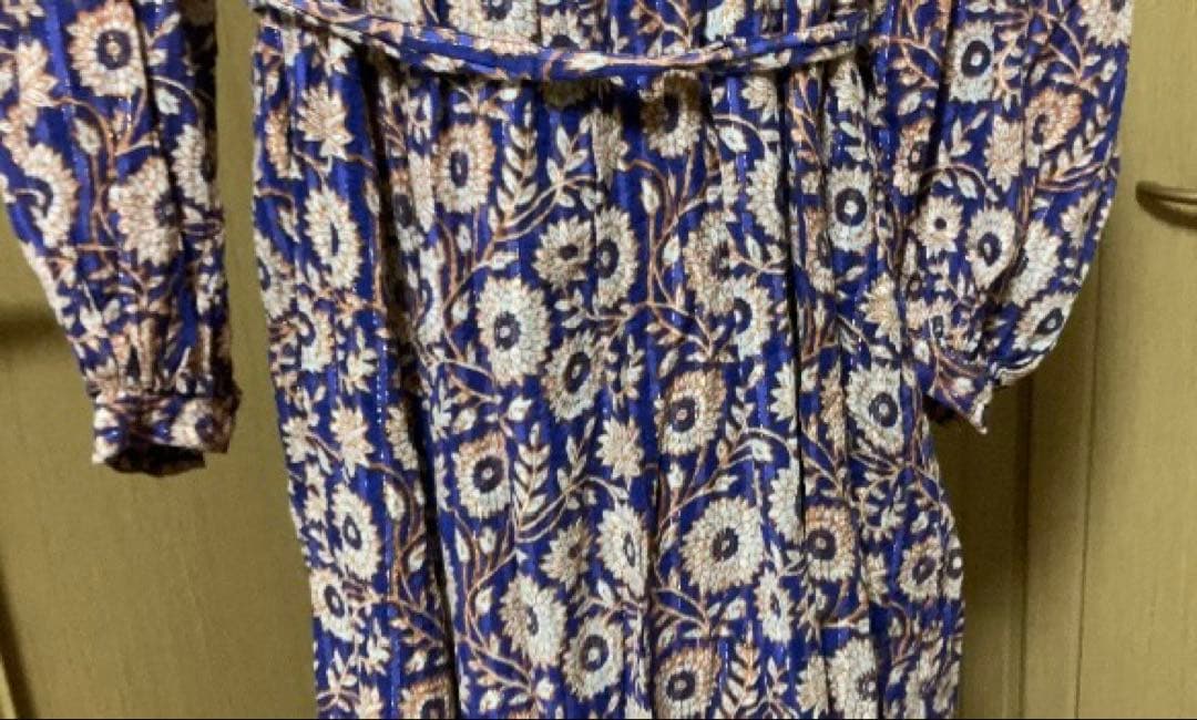 ne Quittez pas 花柄ロングワンピース 長袖 Vネック Sサイズ - メルカリ