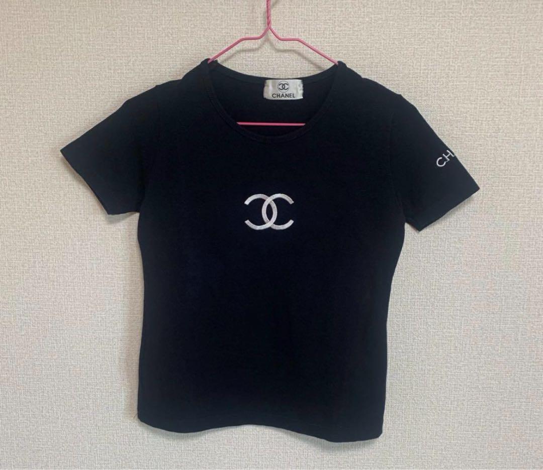 超希少】CHANEL シャネル 半袖Tシャツ 黒 ミニT トップス - メルカリ