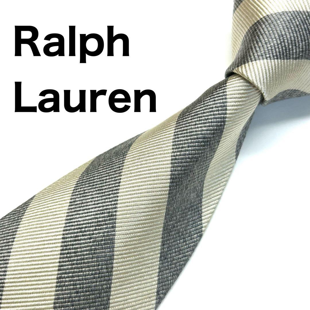 未使用に近い✨】ラルフローレン ネクタイ グレー×ホワイト レジ