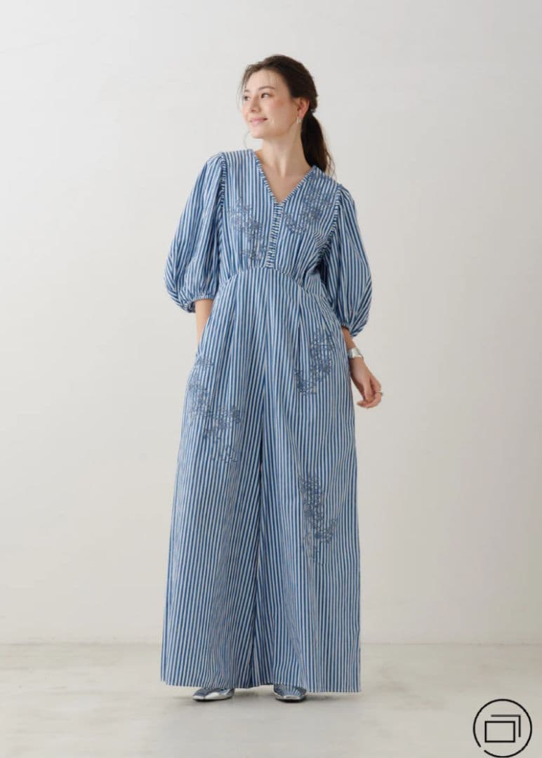 完売品】kanako Sato×ヌキテパ コットンストライプオールインワン