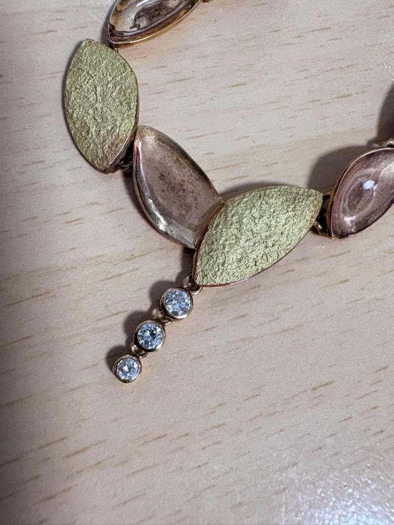 18k 0.22ct デザインネックレス　ゴールド