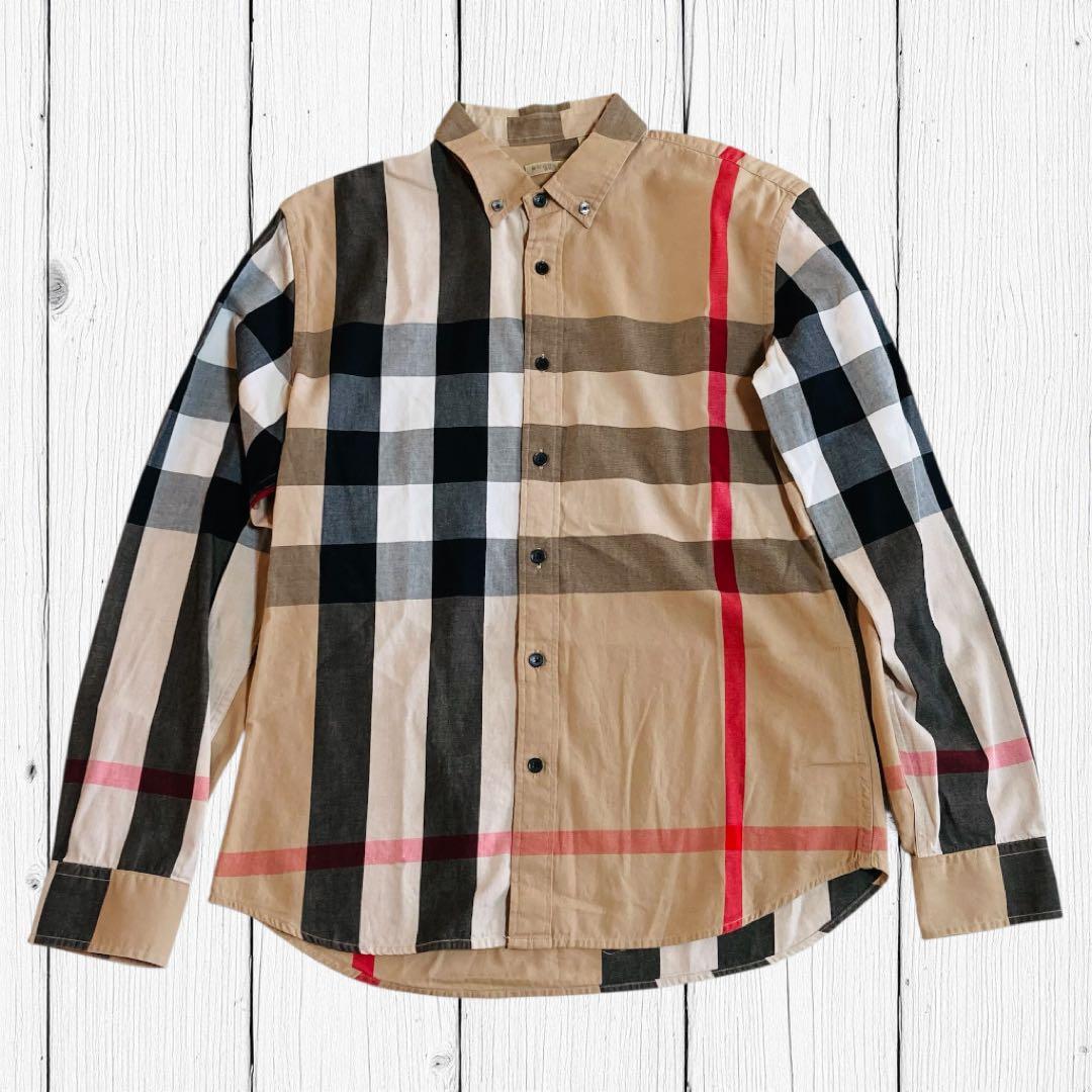 s*I様 BURBERRY BRIT 長袖シャツ ノバチェック 総柄 サイズL Burberry Brit バーバリーブリット メンズ ノバチェック柄 シャツ