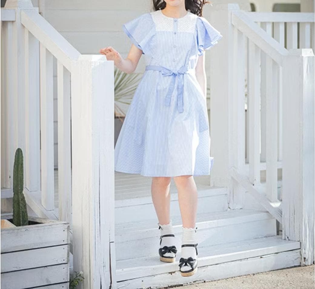 mezzo piano junior ラッフル袖コンビネーションワンピース - メルカリ