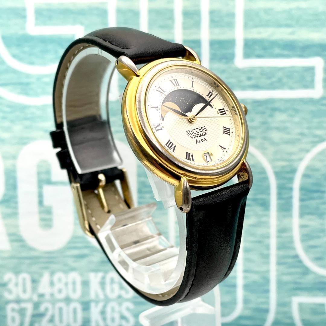 良品□稼働 セイコー サクセス ヴィンテージ ムーンフェイズ 新品