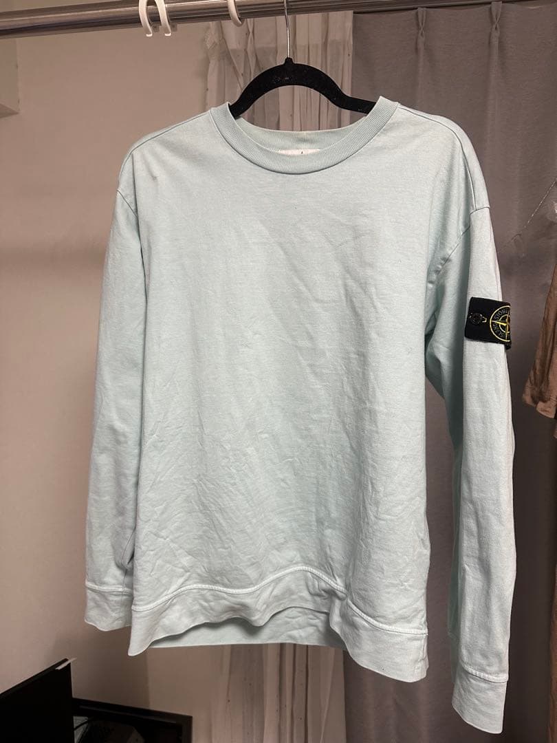 Stone  ライトブルー トレーナー ゴールスタジオ FC ストーンウォッシュ 襟付き カラード スウェット