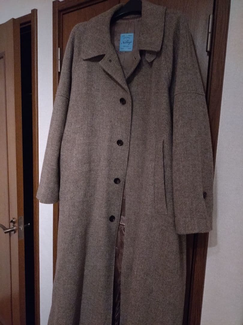 NOLLEYS ヘリンボーン チェスターコート＆ブルーマフラー付き NOLLEYS ヘリンボーン チェスターコート＆ブルーマフラー付き - メルカリ