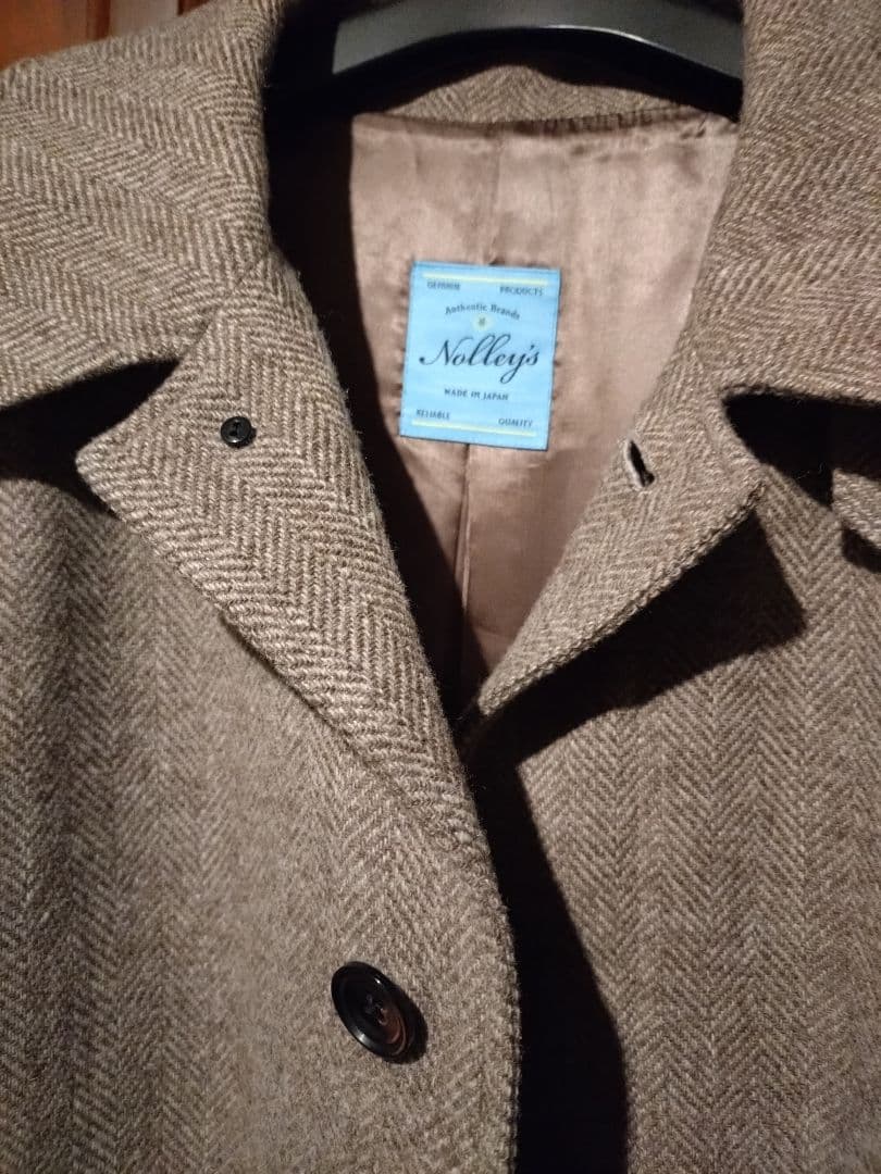NOLLEYS ヘリンボーン チェスターコート＆ブルーマフラー付き - メルカリ