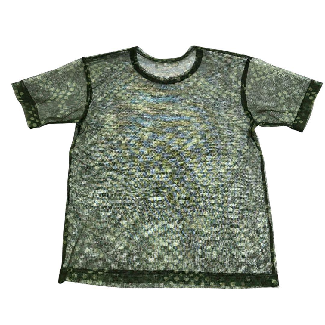 コムデギャルソン メッシュ シアー 半袖トップス カーキ グリーン