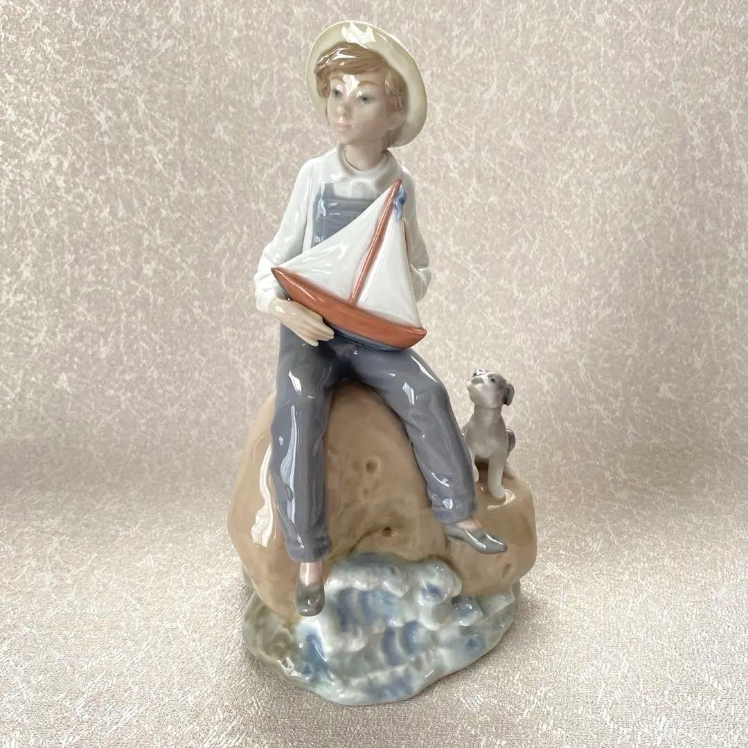 LLADRO リヤドロ 『 Sea Fever 』 ヨット 少年 犬 置物 リヤドロ