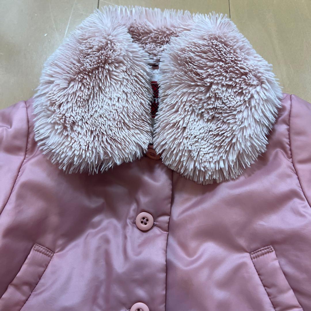 ファミリア ピンク フリル付き中綿コート 90cm - メルカリ
