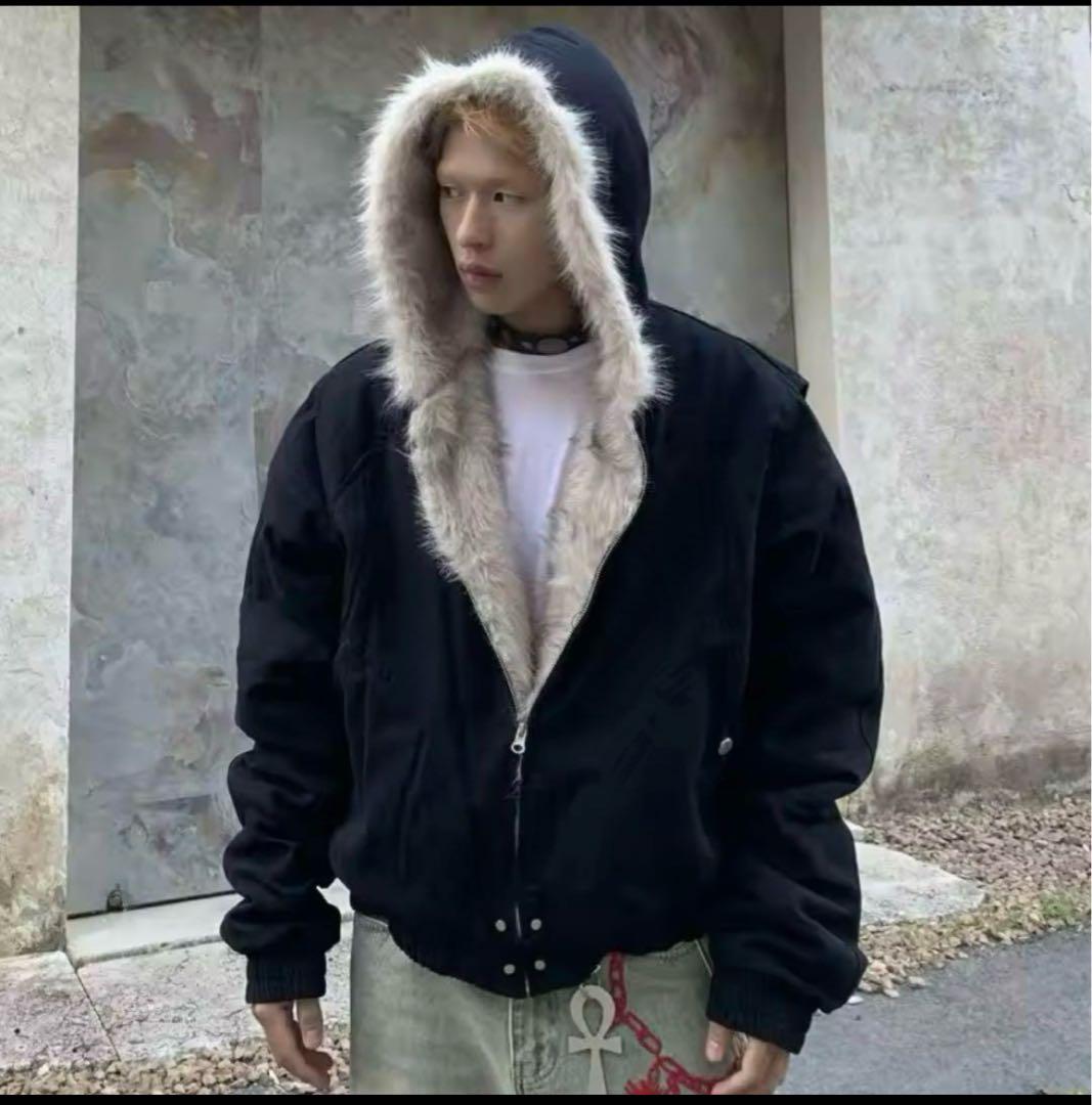 y2k ファー ジャケット opium eluva XL 平成 00s グランジ - メルカリ