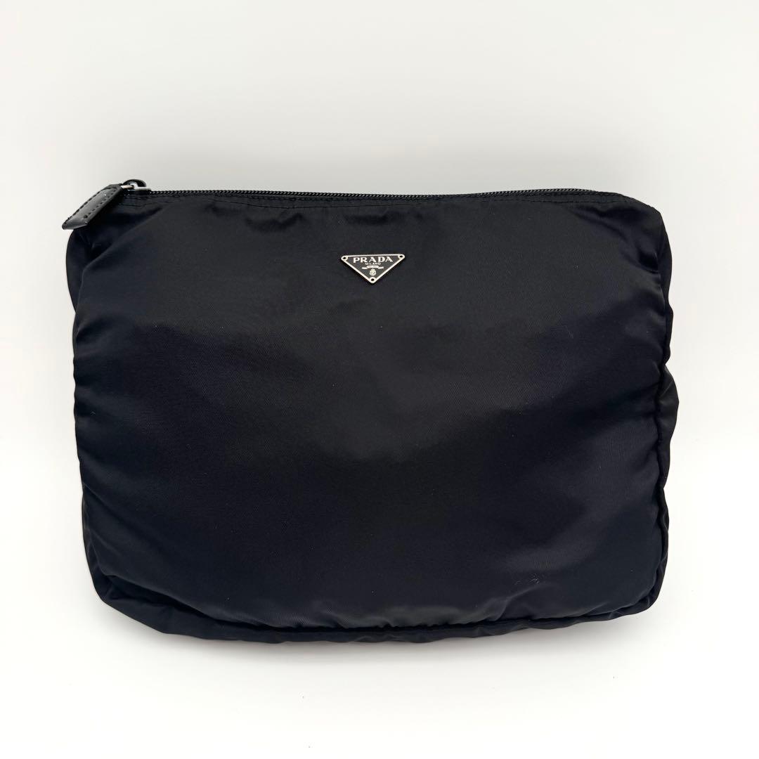 極美品 PRADA プラダ ナイロン ポーチ セカンドバッグ 三角ロゴ