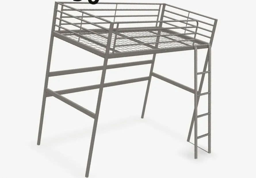 IKEA イケア ロフトベッド SVÄRTA 90x200ロフトベッドフレーム SVÄRTA スヴェルタ ロフトベッドフレーム, シルバーカラー, 90x200 cm
