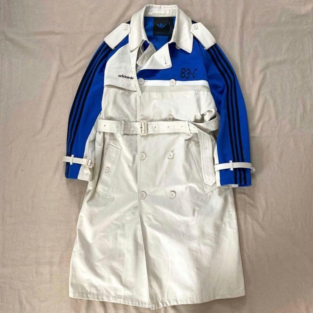 adidas blue version トレンチコート ジャージドッキングコート