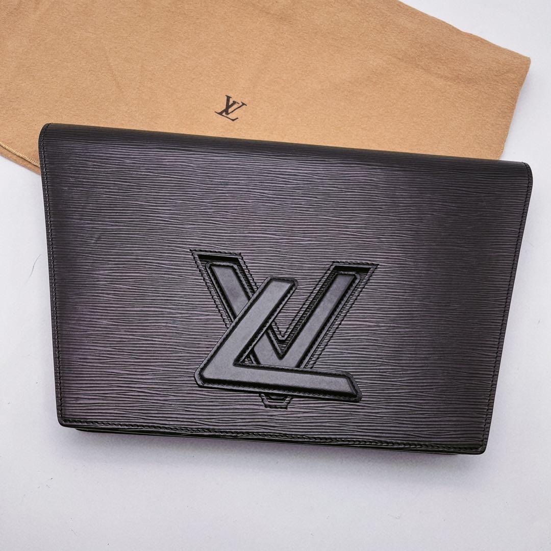 鑑定済】ルイヴィトン エピ 黒 トラペーズ GM クラッチバッグ セカンド