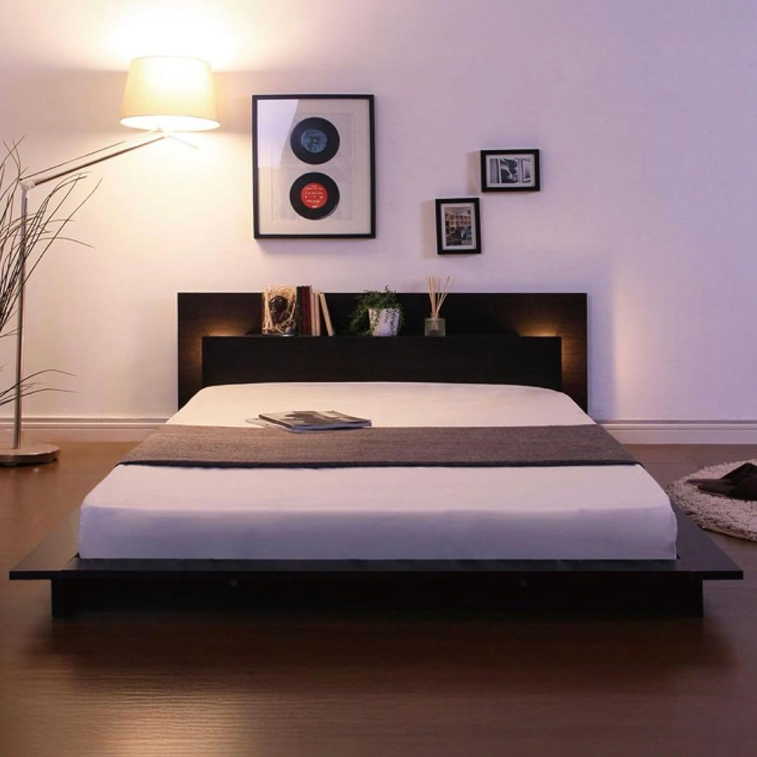 【新品未使用】宮棚ライト付きローベッド シングル 黒木製 コンセント付きホテル風 楽天市場】【11%OFFクーポン配布中☆3/1に使える】 フロアベッド