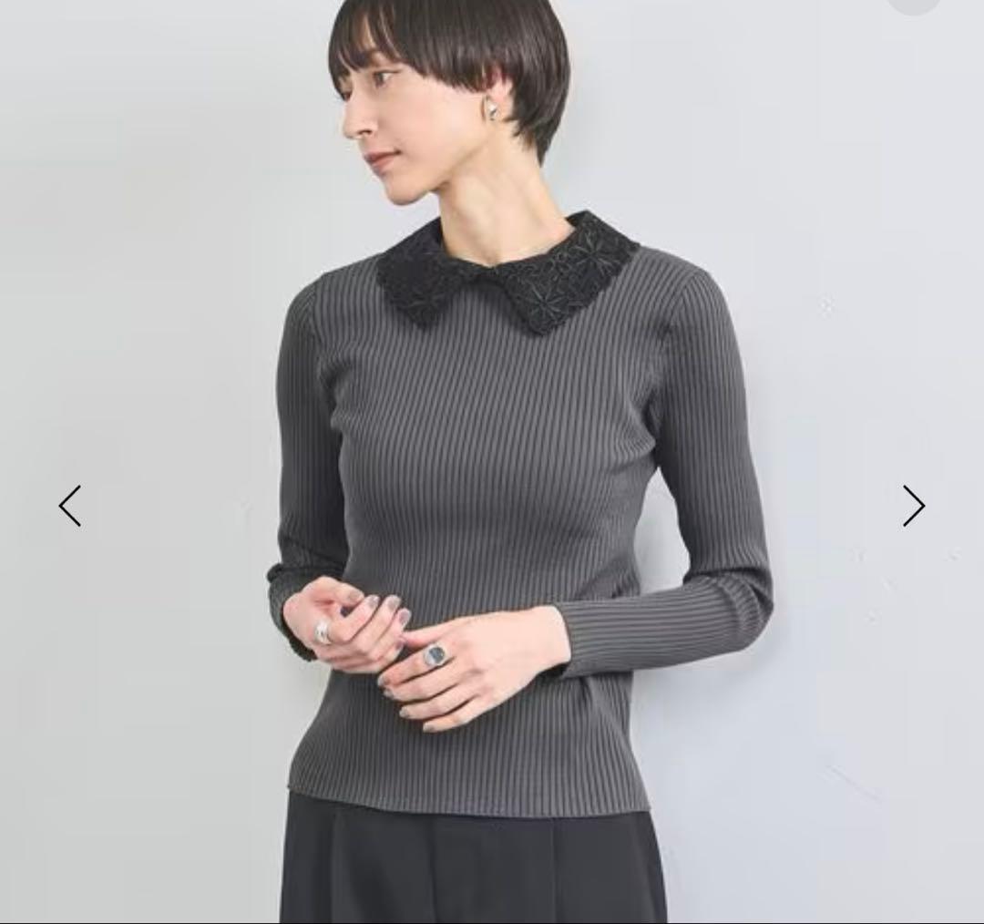 新品未使用】ロングスリーブニットレース付け襟ユナイテッドアローズ