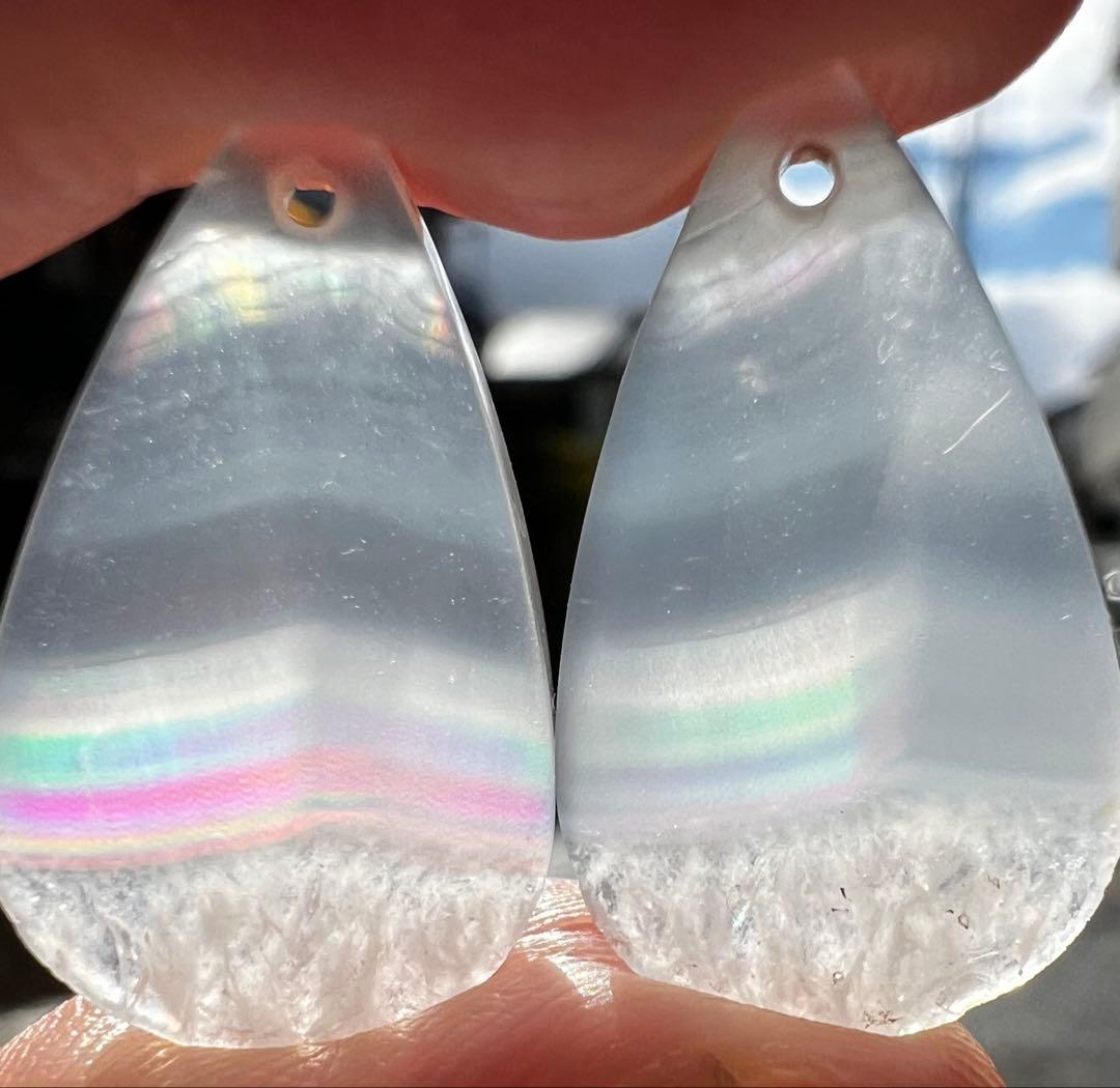 ポメころび様専用❤️ サージカルフープイヤリング BLUE LEAF ピアス