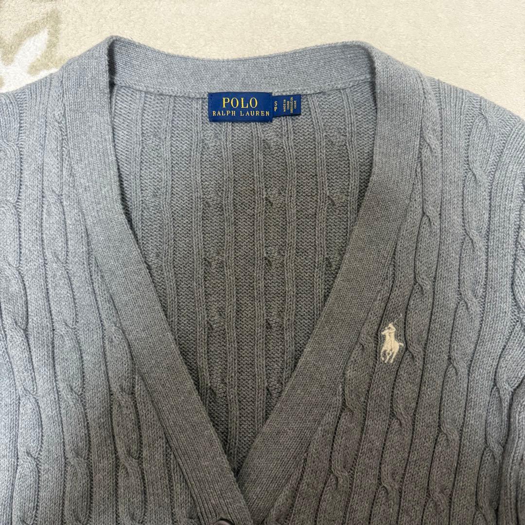 ポロラルフローレン ケーブルニットカーディガン ポニー刺繍 カシミヤ